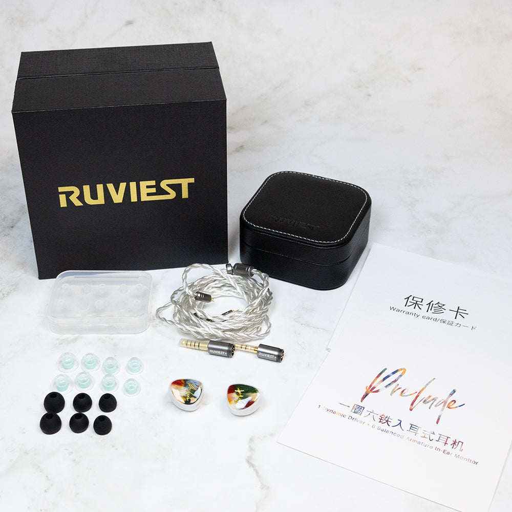 RUVIEST Prelude 1 Dynamic + 6 Balanced Armature Hybrid HIFI In–Ear Monitor